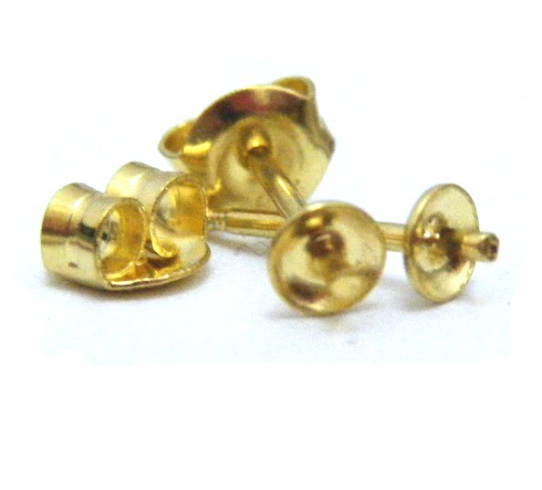 Vermeil Pearl Small Cup Ear Wire